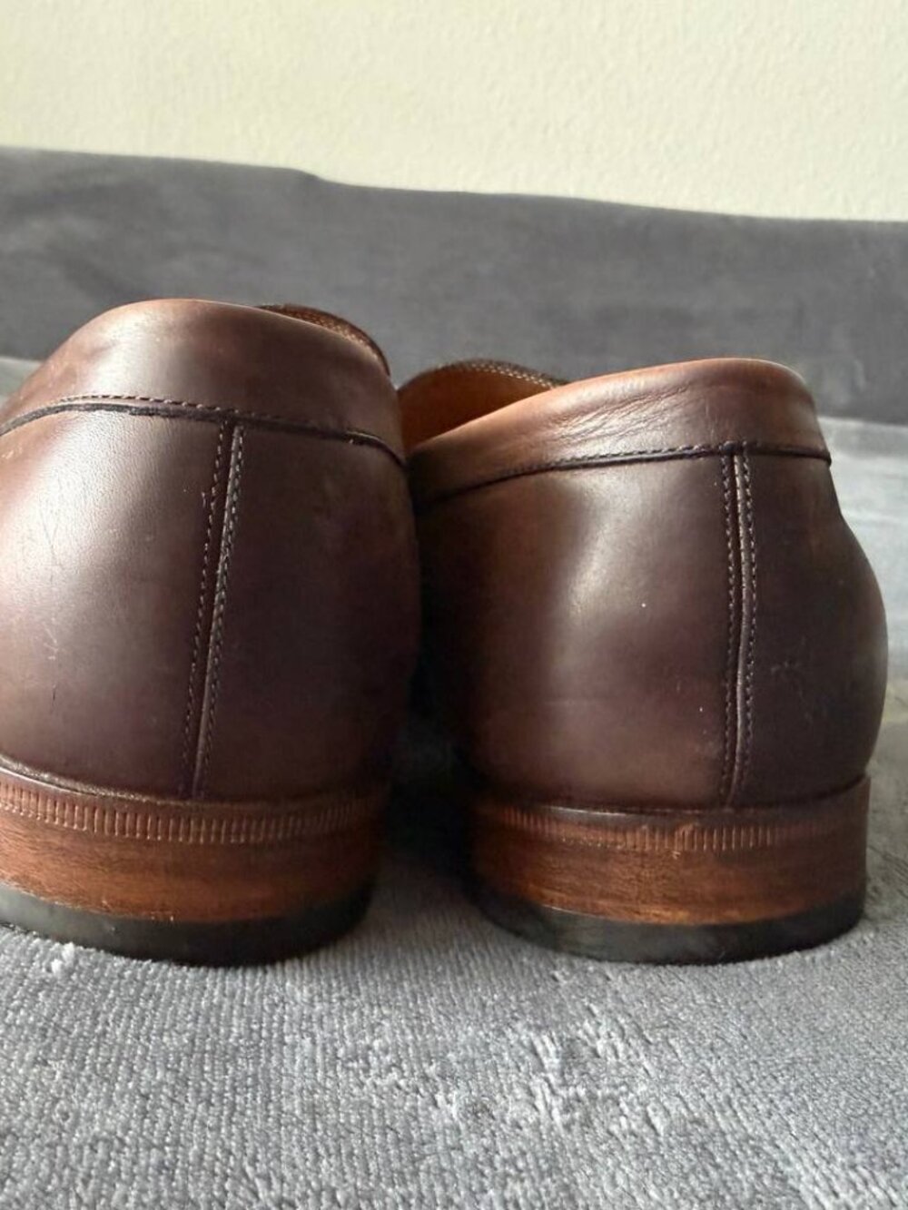 Gucci Horsebit Loafers Men 8 Brown Leather Dress Shoes Italy Slip-On Snaffle - Picture 7 of 14